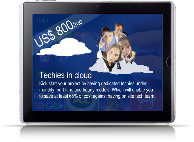 Techie in cloud